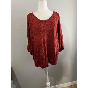 Juniper Ln Heathered Orange Knit Blouse With Pockets Size XL NWT